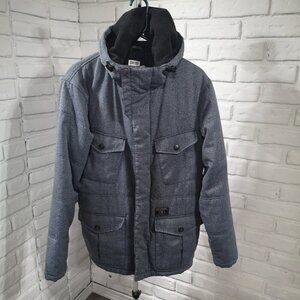 Billabong Men's Size Medium Blue Zipper & Snap Closure Jacket with Hood